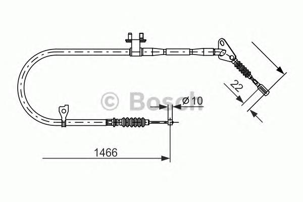 1987477492 Bosch cabo do freio de estacionamento traseiro direito