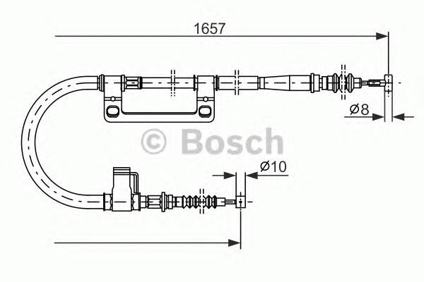 Купить 1987477502 Bosch Трос стояночного тормоза задний левый