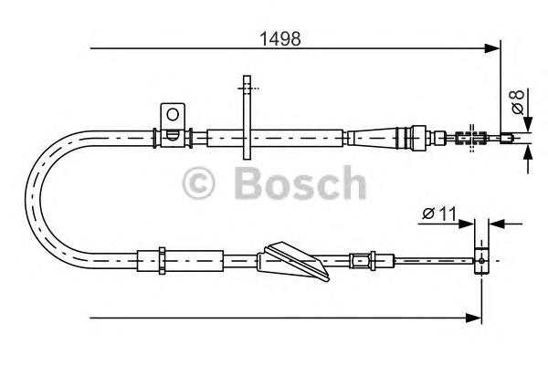 09210312 Opel cabo do freio de estacionamento traseiro direito