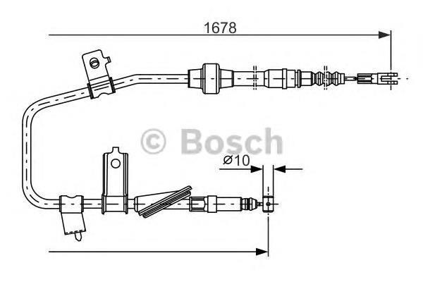 1987477736 Bosch cabo do freio de estacionamento traseiro direito