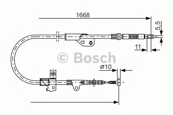 1987477755 Bosch cabo do freio de estacionamento traseiro direito