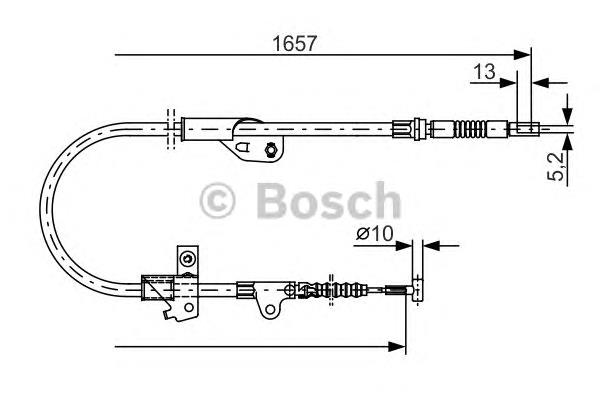 1987477753 Bosch cabo do freio de estacionamento traseiro direito