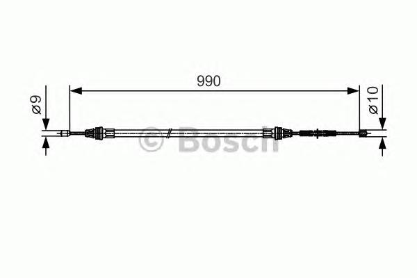 1987477751 Bosch cabo traseiro direito/esquerdo do freio de estacionamento