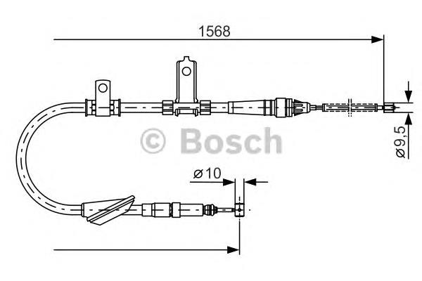 1987477791 Bosch cabo do freio de estacionamento traseiro esquerdo