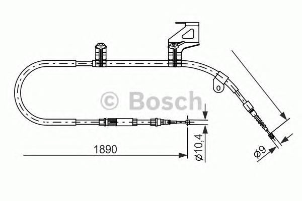 1987477804 Bosch cabo do freio de estacionamento traseiro direito