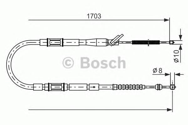 Cabo do freio de estacionamento traseiro direito BC285R Japan Parts