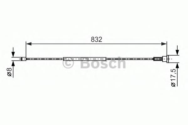 1987477661 Bosch cabo do freio de estacionamento traseiro direito