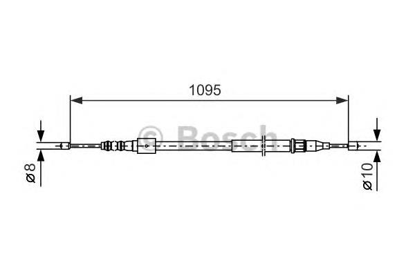 1987477660 Bosch cabo do freio de estacionamento traseiro esquerdo