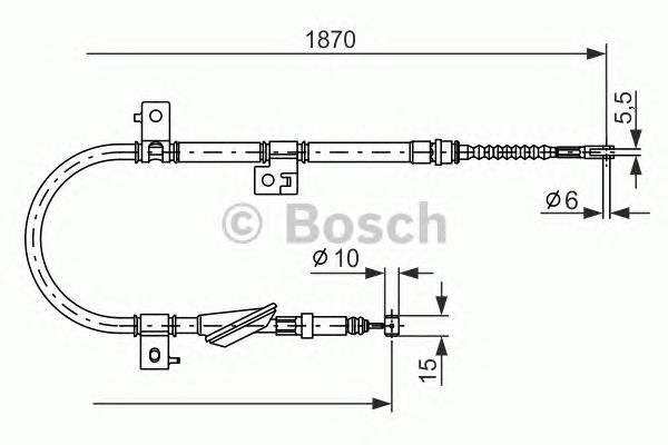 1987477673 Bosch cabo do freio de estacionamento traseiro direito