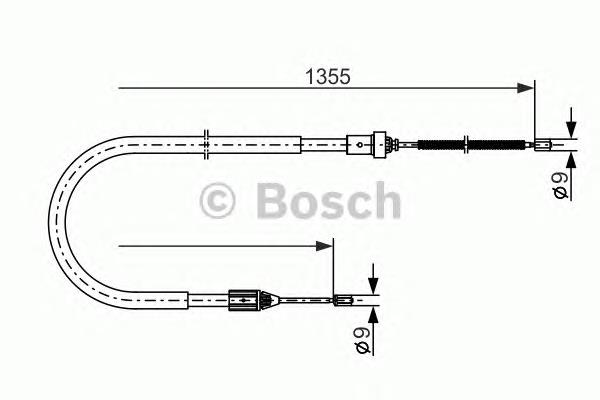 1987477644 Bosch cabo do freio de estacionamento traseiro direito