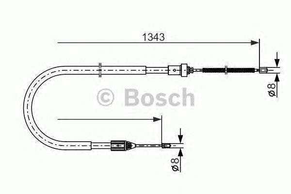 1987477641 Bosch cabo do freio de estacionamento traseiro direito