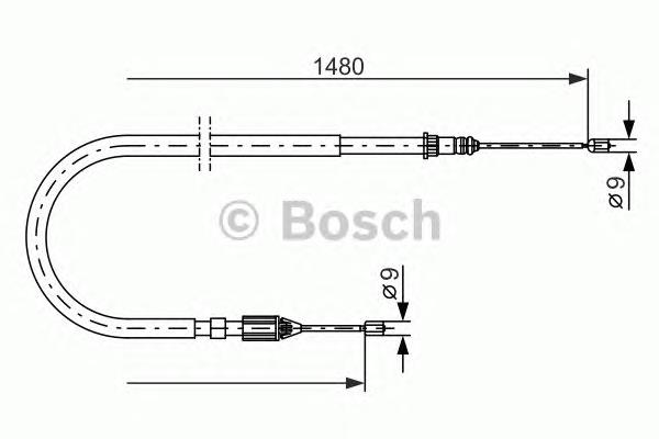 Cabo do freio de estacionamento traseiro direito 1987477653 Bosch