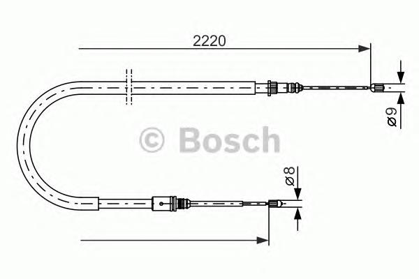 1987477652 Bosch cabo traseiro direito/esquerdo do freio de estacionamento