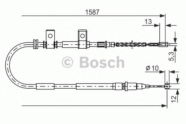 1987477717 Bosch cabo do freio de estacionamento traseiro direito