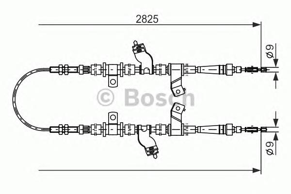 Cabo traseiro direito/esquerdo do freio de estacionamento 1987477718 Bosch