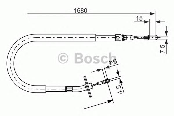 1987477702 Bosch cabo do freio de estacionamento traseiro direito