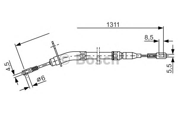 1987477010 Bosch cabo do freio de estacionamento traseiro direito