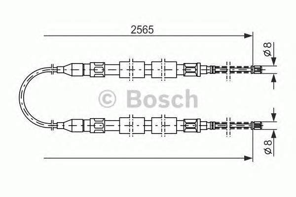 1987477041 Bosch cabo traseiro direito/esquerdo do freio de estacionamento