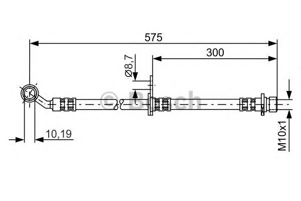 1987476986 Bosch mangueira do freio dianteira esquerda