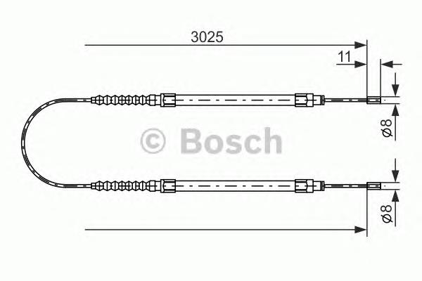 1987477113 Bosch cabo traseiro direito/esquerdo do freio de estacionamento