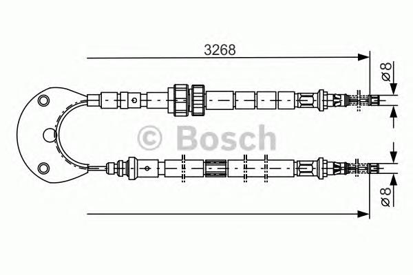 Cabo traseiro direito/esquerdo do freio de estacionamento 1987477095 Bosch