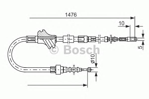 1987477064 Bosch cabo traseiro direito/esquerdo do freio de estacionamento