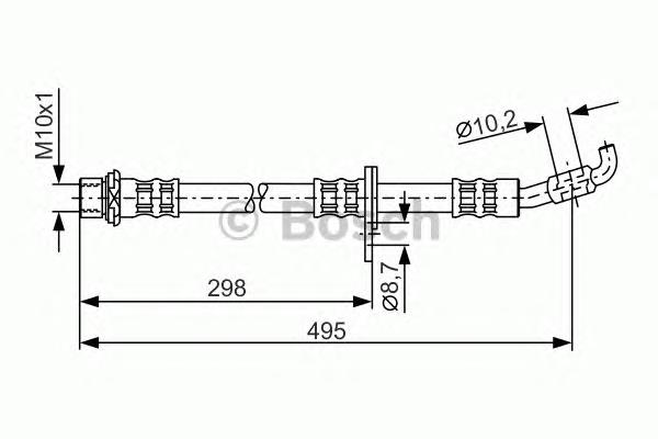 Шланг тормозной передний правый 1987476963 Bosch