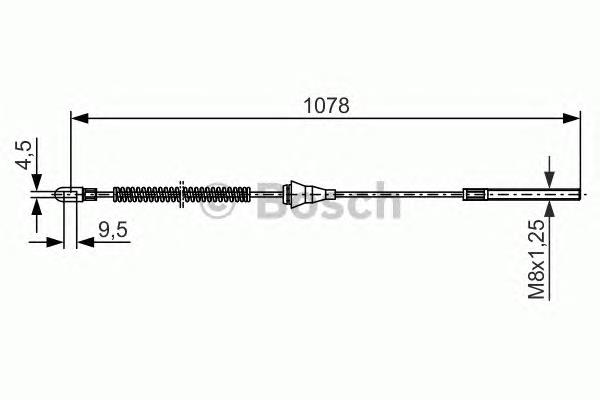 1987477310 Bosch cabo do freio de estacionamento traseiro direito