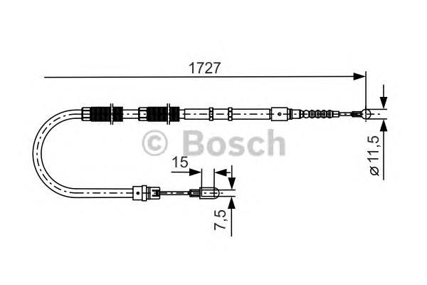 1987477259 Bosch cabo traseiro direito/esquerdo do freio de estacionamento