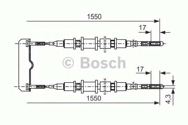 1987477250 Bosch cabo traseiro direito/esquerdo do freio de estacionamento