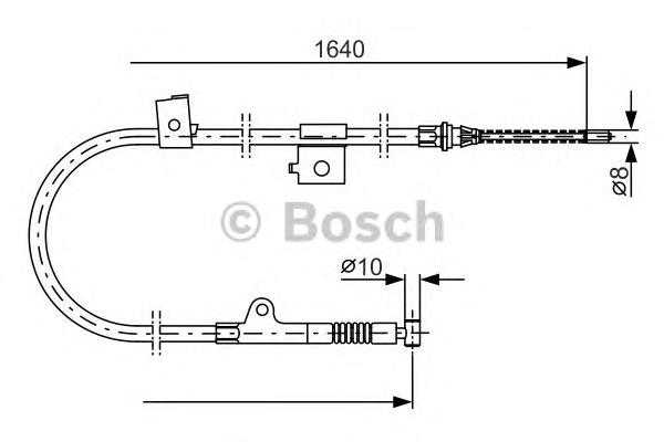 1987477405 Bosch cabo do freio de estacionamento traseiro esquerdo