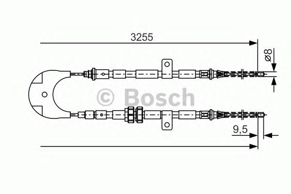 1987477372 Bosch cabo traseiro direito/esquerdo do freio de estacionamento