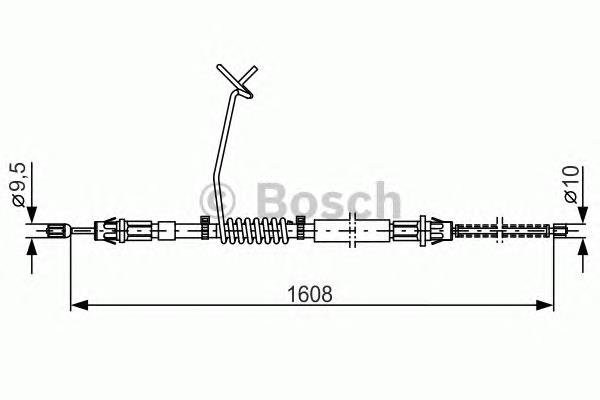 1987477180 Bosch cabo do freio de estacionamento traseiro esquerdo