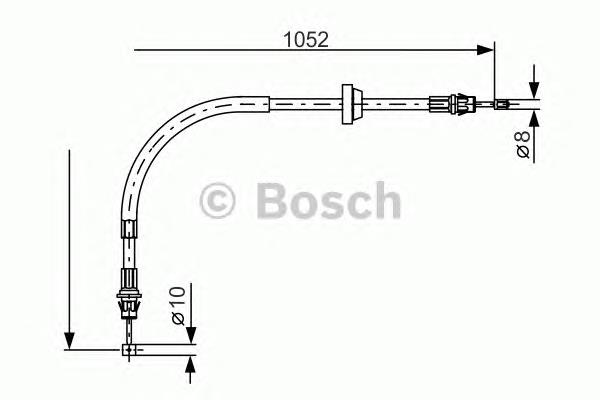 1987477186 Bosch cabo do freio de estacionamento dianteiro