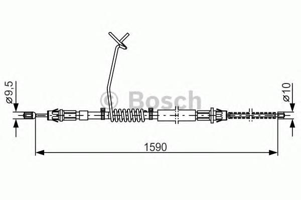 1987477175 Bosch cabo do freio de estacionamento traseiro esquerdo