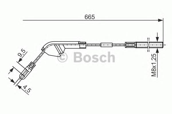 Cabo do freio de estacionamento traseiro esquerdo 1987477142 Bosch