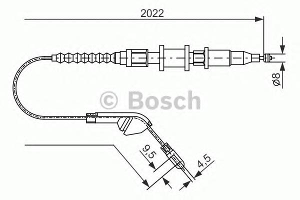 1987477143 Bosch cabo do freio de estacionamento traseiro direito