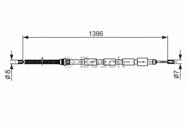 1987477145 Bosch cabo do freio de estacionamento traseiro direito