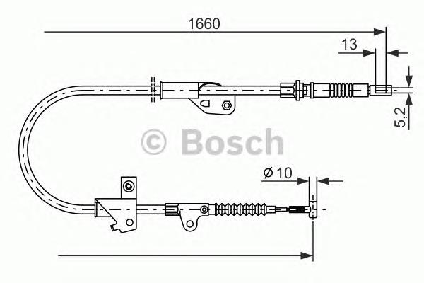 1987477231 Bosch cabo do freio de estacionamento traseiro direito