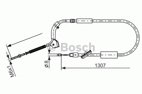 1987477223 Bosch cabo do freio de estacionamento dianteiro