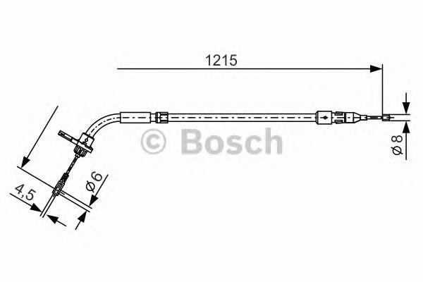 1987477225 Bosch cabo do freio de estacionamento traseiro direito