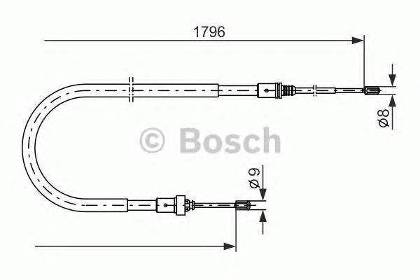 1987477235 Bosch cabo traseiro direito/esquerdo do freio de estacionamento