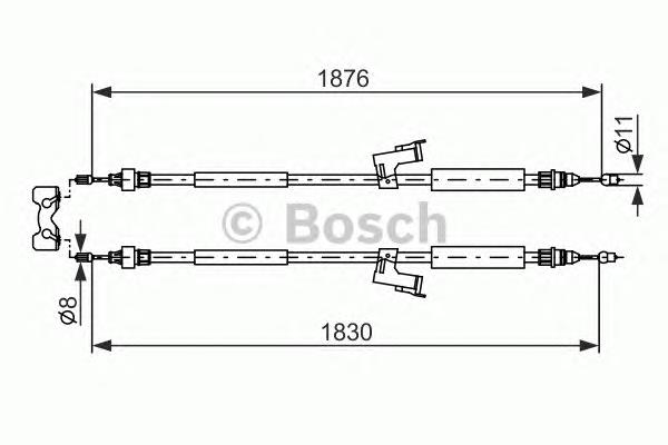 1987477202 Bosch cabo traseiro direito/esquerdo do freio de estacionamento