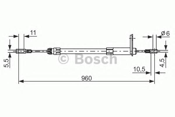 1987477219 Bosch cabo do freio de estacionamento traseiro esquerdo