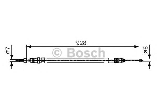 1987482000 Bosch cabo do freio de estacionamento traseiro esquerdo