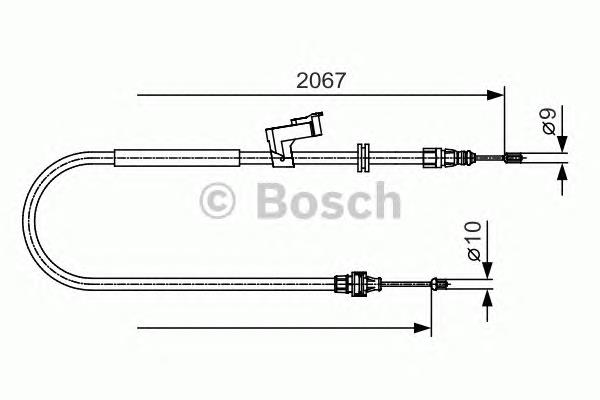 6G912B700EE Ford cabo do freio de estacionamento traseiro direito