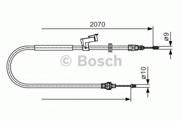 1987482133 Bosch cabo do freio de estacionamento traseiro esquerdo