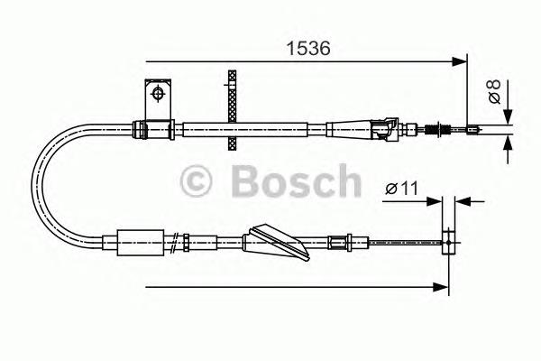 1987482137 Bosch cabo do freio de estacionamento traseiro esquerdo