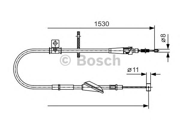 1987482136 Bosch cabo do freio de estacionamento traseiro direito