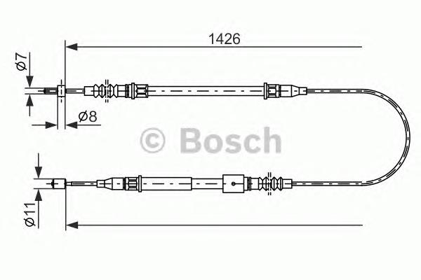 1987482140 Bosch cabo do freio de estacionamento traseiro esquerdo